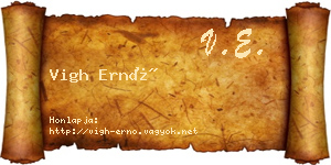 Vigh Ernő névjegykártya