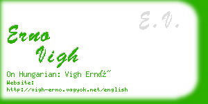 erno vigh business card